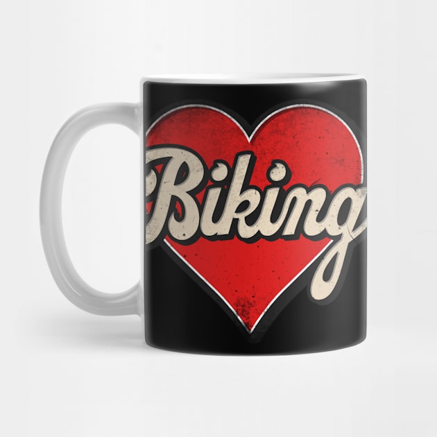 Biking mom. Biking retro heart by SerenityByAlex